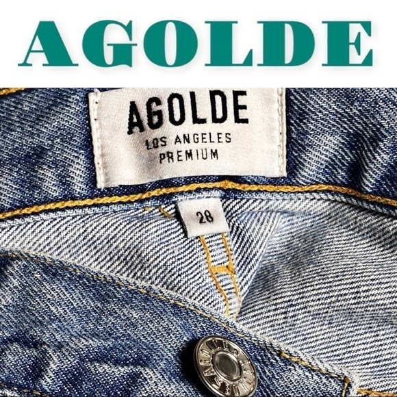 AGOLDE 90s Jean Distressed High Rise Relaxed Buttonfly, Size 28 - Picture 9 of 12